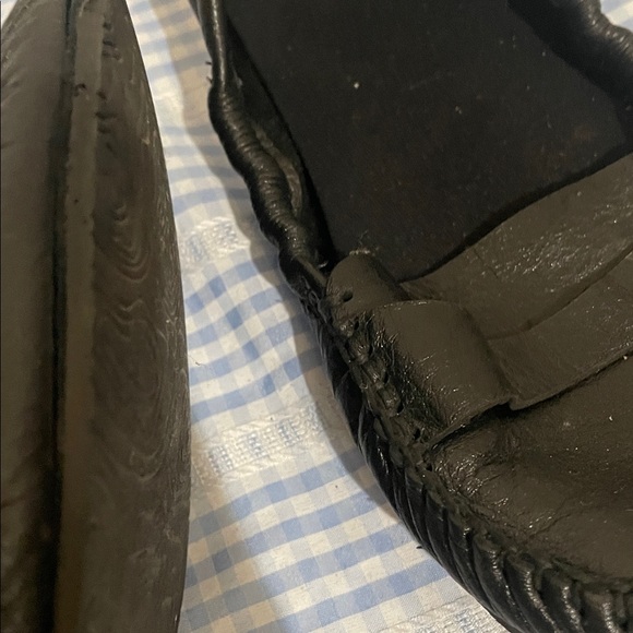 Black Leather Flats barefoot /wide feet - Picture 2 of 3